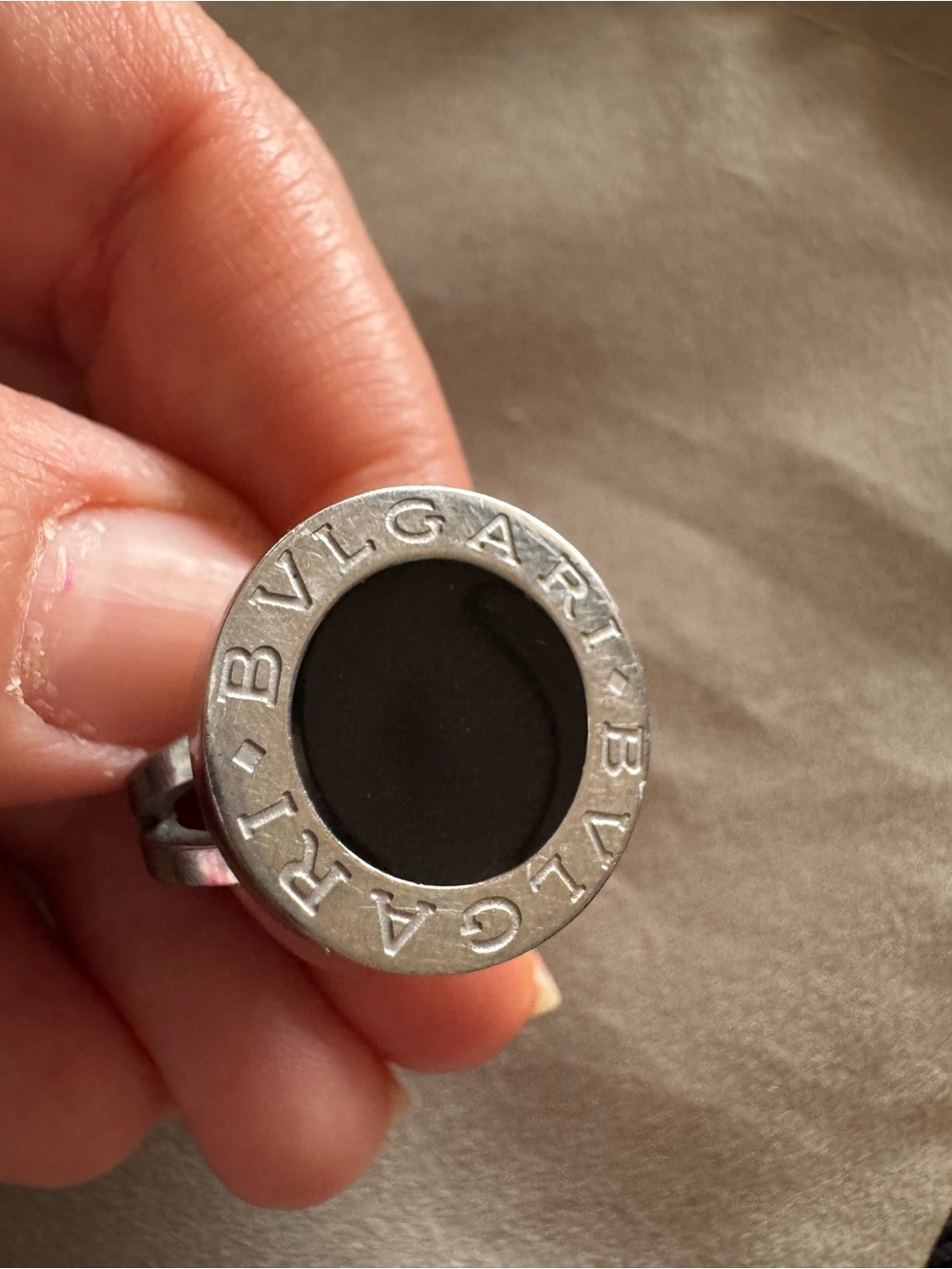 Black Center Stainless Steel Fashion Ring Women size 6.5 - Picture 5 of 11